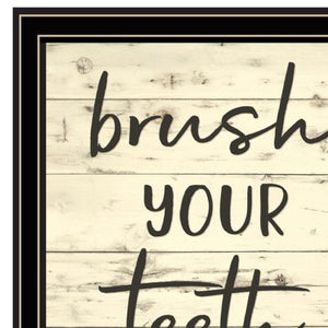 HomeRoots Set of Three Stylish Black Framed Bathroom Wall Art Prints – Vibrant Acrylic Decor for Any Space 568441
