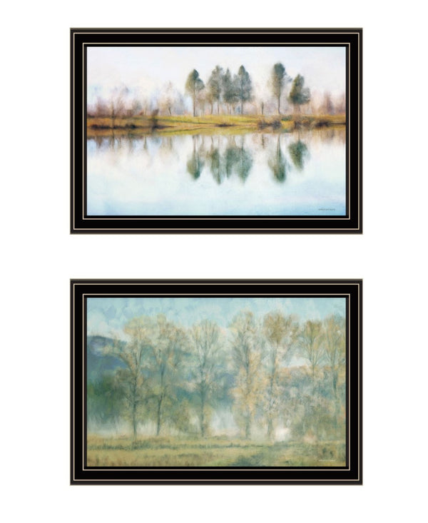 HomeRoots Set of Two Peaceful Lake Reflection Framed Wall Art - Serenity for Your Home Decor with Style 568443