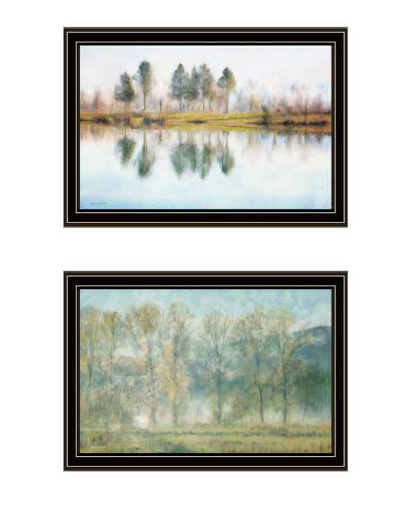 HomeRoots Set of Two Peaceful Lake Reflection Framed Wall Art - Serenity for Your Home Decor with Style 568443