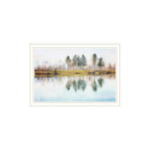 HomeRoots Set of Two Serene Lake Reflection Wall Art Prints in White Frames for Tranquil Home Décor 568444