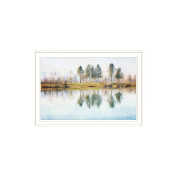 HomeRoots Set of Two Serene Lake Reflection Wall Art Prints in White Frames for Tranquil Home Décor 568444