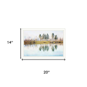 HomeRoots Set of Two Serene Lake Reflection Wall Art Prints in White Frames for Tranquil Home Décor 568444