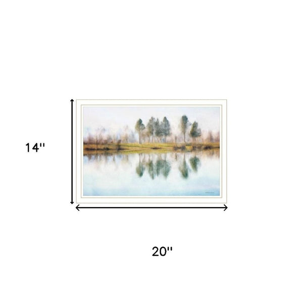 HomeRoots Set of Two Serene Lake Reflection Wall Art Prints in White Frames for Tranquil Home Décor 568444