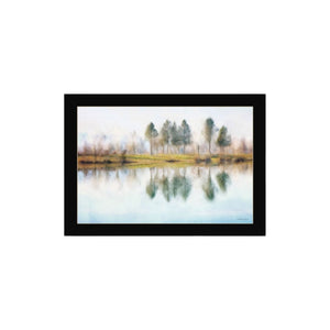 HomeRoots Set of Two Serene Lake Reflection Wall Art Prints in Black Frames for Stylish Home Decor Upgrade 568445