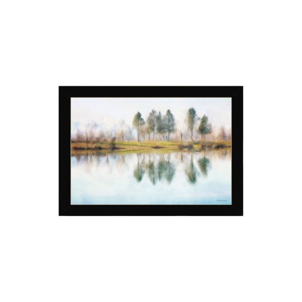 HomeRoots Set of Two Serene Lake Reflection Wall Art Prints in Black Frames for Stylish Home Decor Upgrade 568445