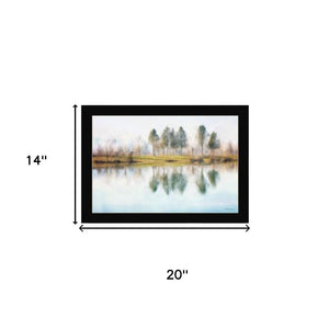 HomeRoots Set of Two Serene Lake Reflection Wall Art Prints in Black Frames for Stylish Home Decor Upgrade 568445