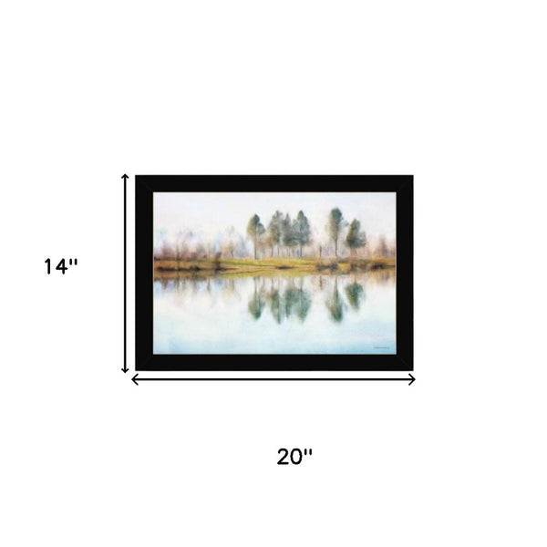 HomeRoots Set of Two Serene Lake Reflection Wall Art Prints in Black Frames for Stylish Home Decor Upgrade 568445