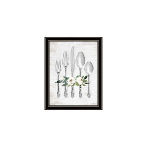 HomeRoots Set of Two Playful Ready to Dine Black Framed Wall Art Prints for Chic Dining Room Decor 568447