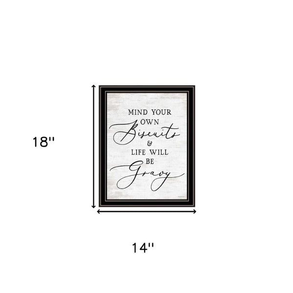 HomeRoots Set of Two Playful Ready to Dine Black Framed Wall Art Prints for Chic Dining Room Decor 568447