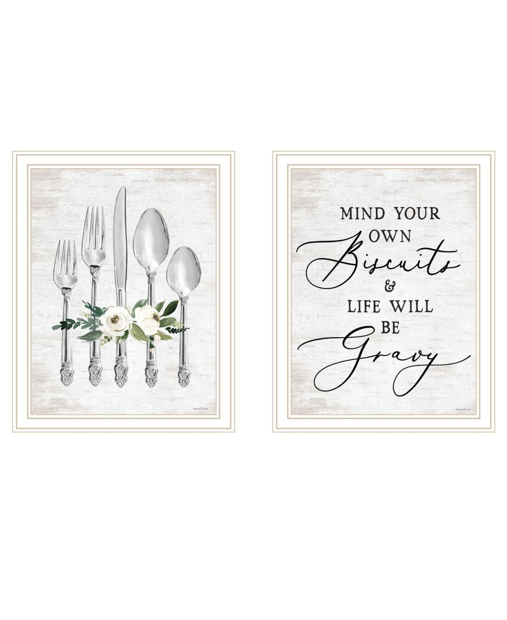 HomeRoots Set of Two Playful Framed Wall Art Prints – Modern Humor Decor for Living Room or Dining Area 568448