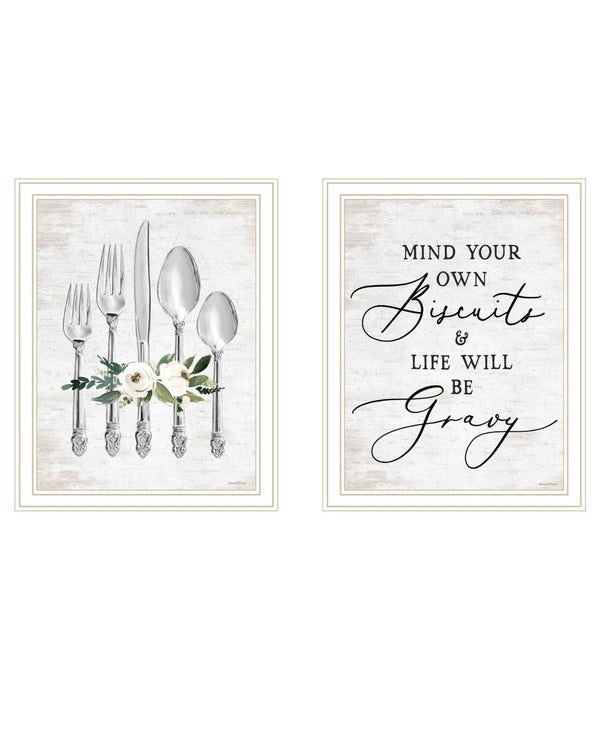 HomeRoots Set of Two Playful Framed Wall Art Prints – Modern Humor Decor for Living Room or Dining Area 568448