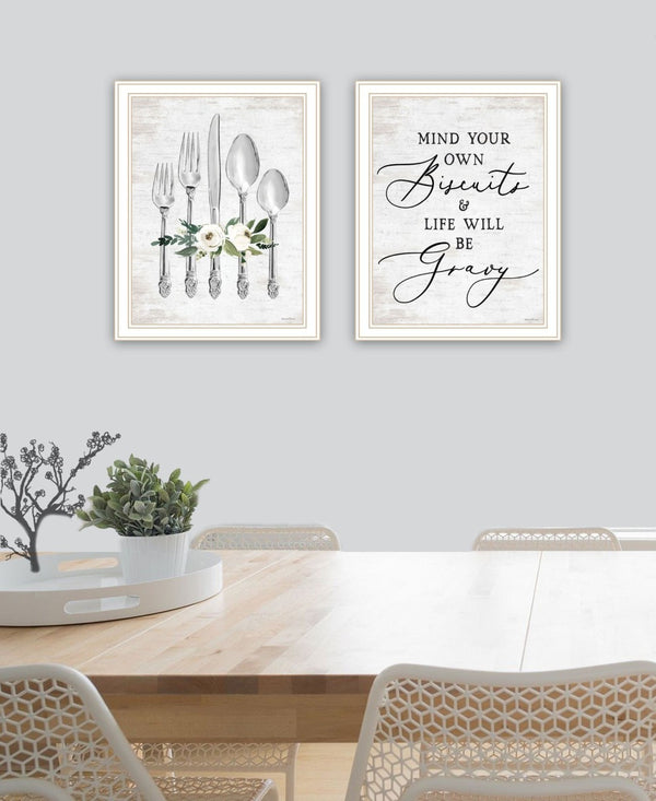 HomeRoots Set of Two Playful Framed Wall Art Prints – Modern Humor Decor for Living Room or Dining Area 568448