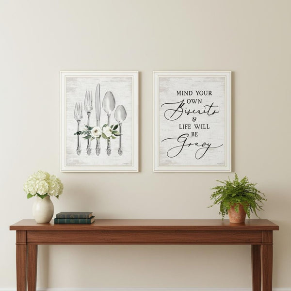 HomeRoots Set of Two Playful Framed Wall Art Prints – Modern Humor Decor for Living Room or Dining Area 568448