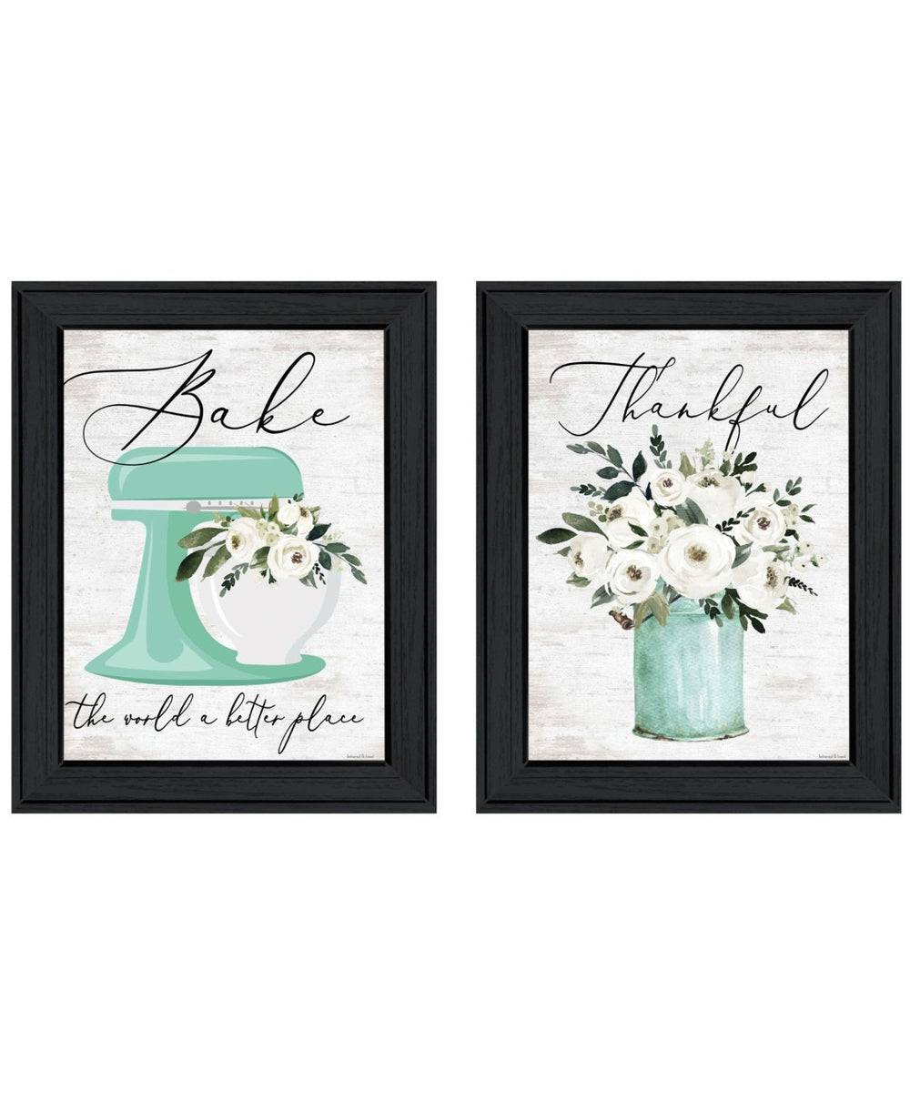 HomeRoots Set of Two Elegant Framed Wall Art Prints – Contemporary Acrylic Reproductions for Your Home Decor 568450