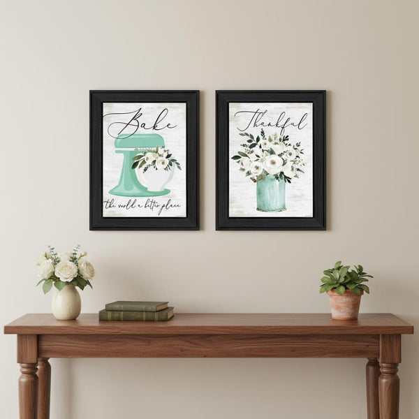 HomeRoots Set of Two Elegant Framed Wall Art Prints – Contemporary Acrylic Reproductions for Your Home Decor 568450