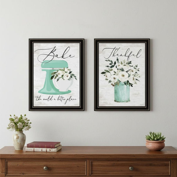 HomeRoots Set of Two Stylish Black Framed Wall Art Pieces for Modern Decor - Ready to Hang & Eye-Catching 568451