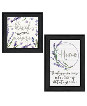 HomeRoots Set of Two "My Families Story" Black Framed Wall Art - Stylish Prints for Contemporary Home Decor 568453