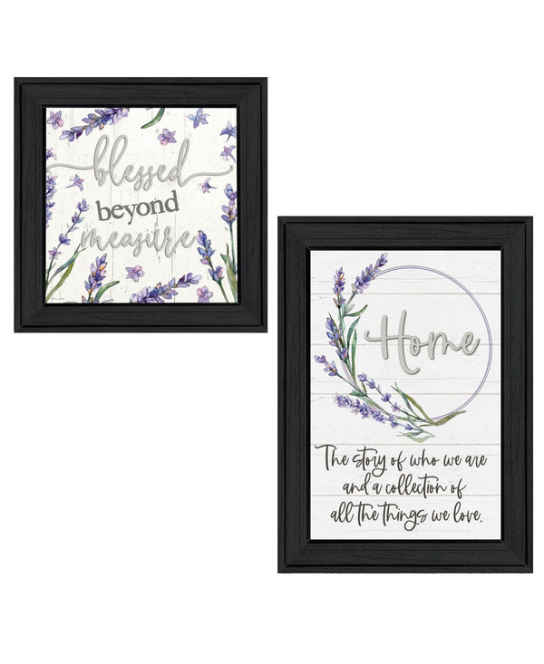 HomeRoots Set of Two "My Families Story" Black Framed Wall Art - Stylish Prints for Contemporary Home Decor 568453