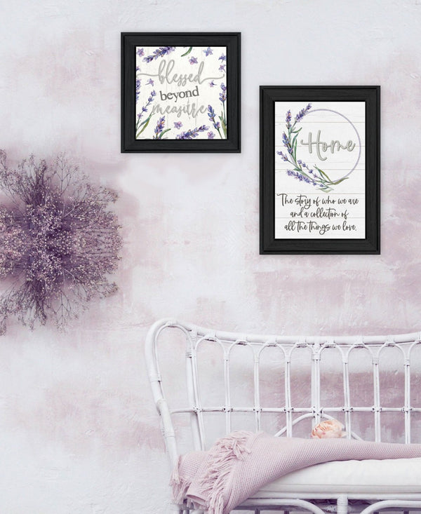 HomeRoots Set of Two "My Families Story" Black Framed Wall Art - Stylish Prints for Contemporary Home Decor 568453