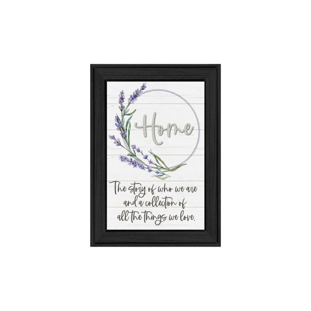 HomeRoots Set of Two "My Families Story" Black Framed Wall Art - Stylish Prints for Contemporary Home Decor 568453