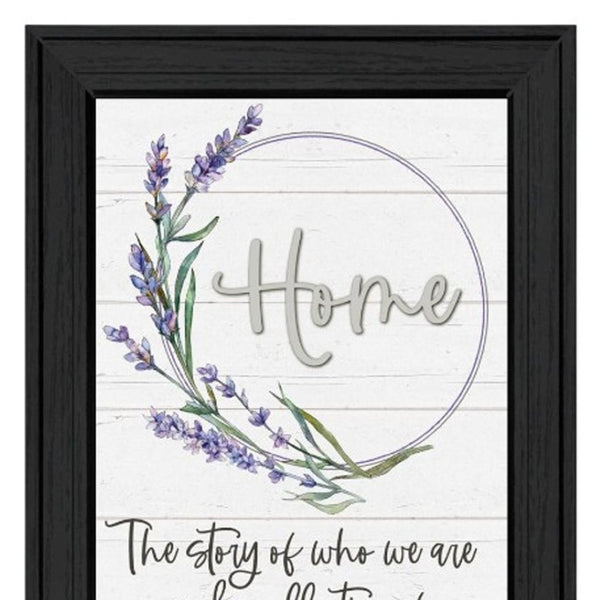 HomeRoots Set of Two "My Families Story" Black Framed Wall Art - Stylish Prints for Contemporary Home Decor 568453