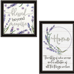HomeRoots Set Of Two "My Families Story" Black Framed Wall Art – Contemporary Prints for Stylish Home Décor 568454