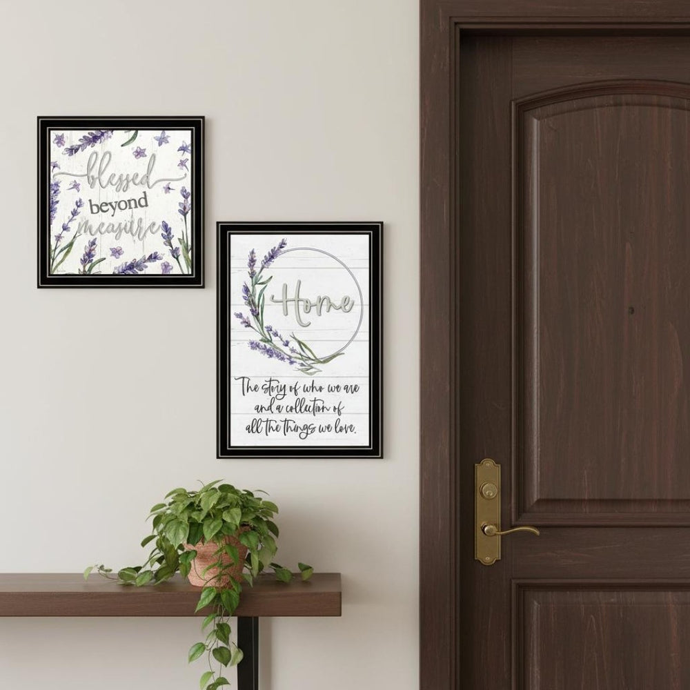 HomeRoots Set Of Two "My Families Story" Black Framed Wall Art – Contemporary Prints for Stylish Home Décor 568454