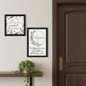 HomeRoots Set Of Two "My Families Story" Black Framed Wall Art – Contemporary Prints for Stylish Home Décor 568454