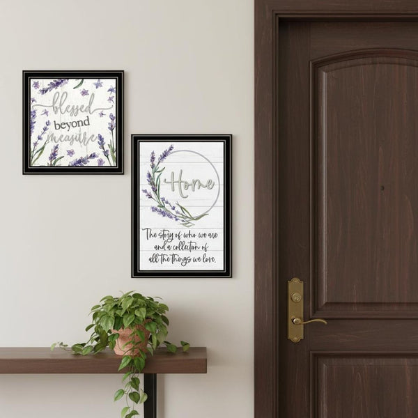 HomeRoots Set Of Two "My Families Story" Black Framed Wall Art – Contemporary Prints for Stylish Home Décor 568454
