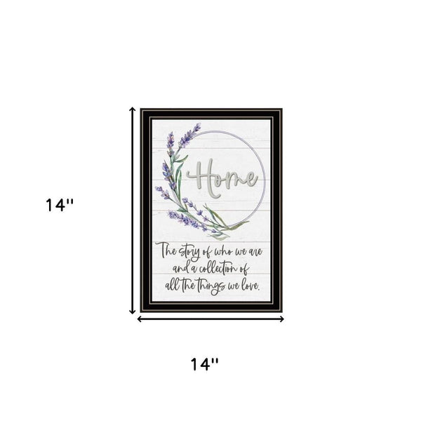 HomeRoots Set Of Two "My Families Story" Black Framed Wall Art – Contemporary Prints for Stylish Home Décor 568454