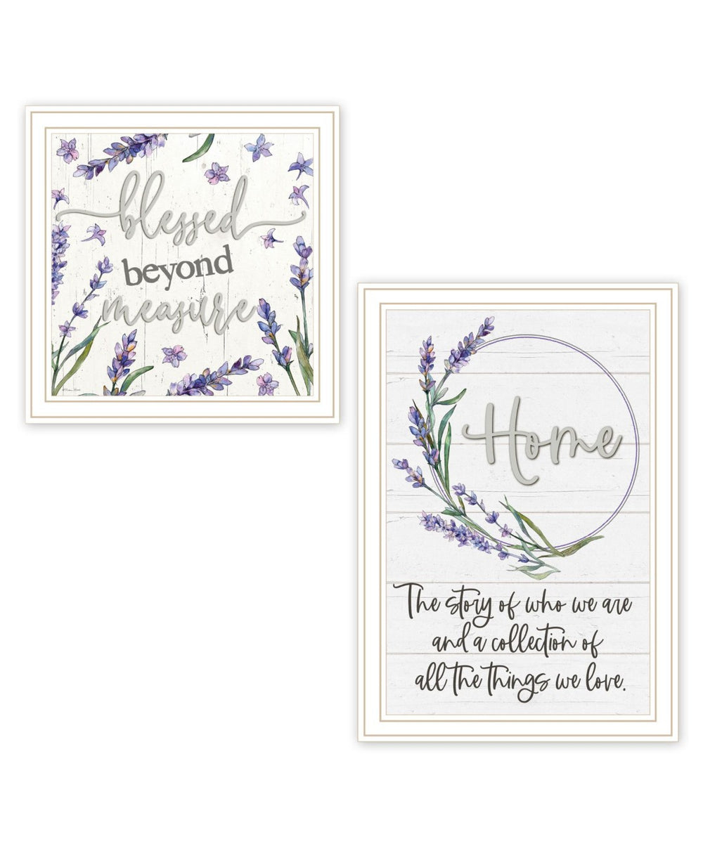 HomeRoots Set of Two "My Family's Story" Framed Wall Art - Stylish, Contemporary Prints for Home Décor 568455