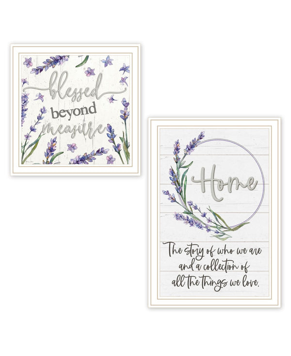 HomeRoots Set of Two "My Family's Story" Framed Wall Art - Stylish, Contemporary Prints for Home Décor 568455