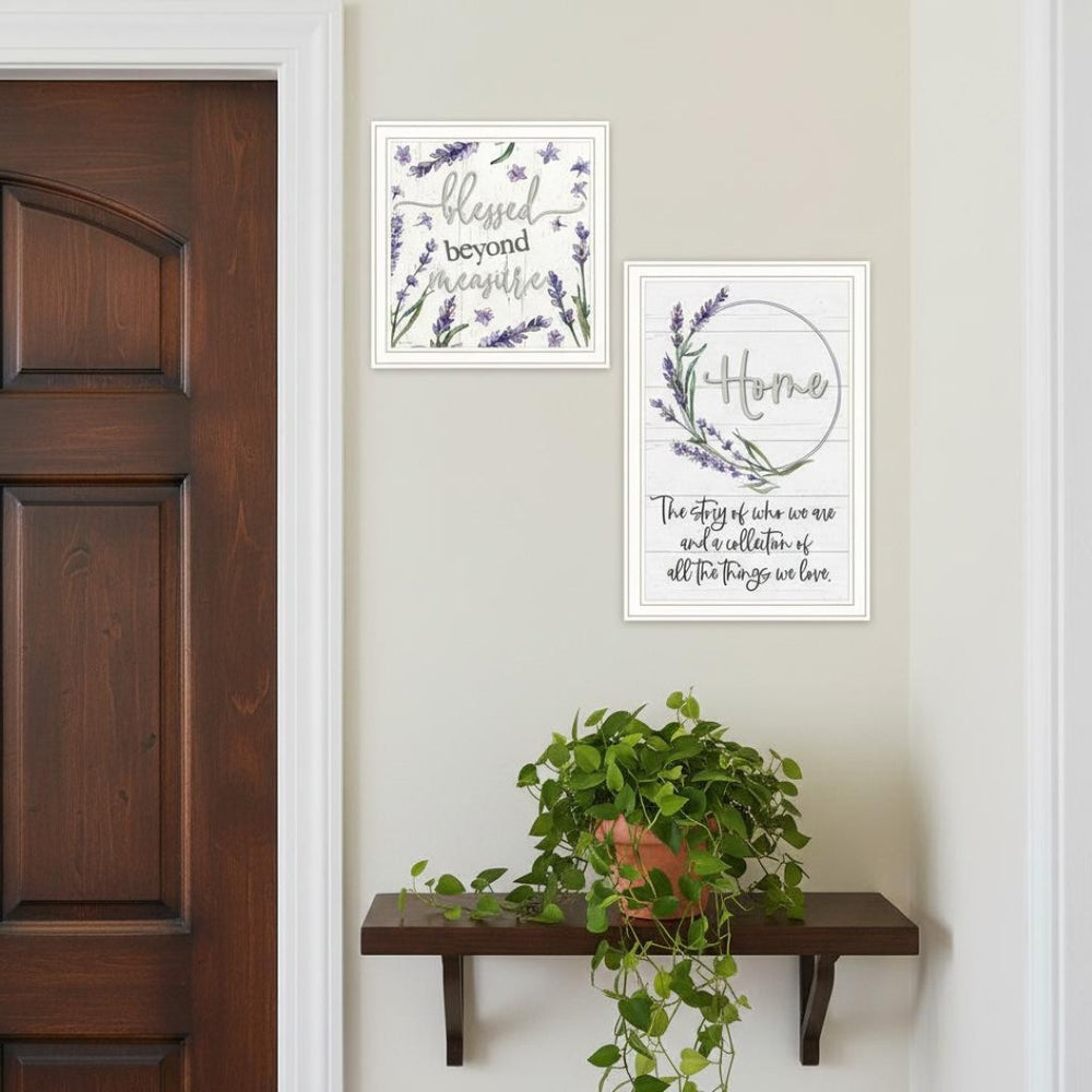 HomeRoots Set of Two "My Family's Story" Framed Wall Art - Stylish, Contemporary Prints for Home Décor 568455