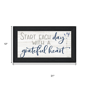 HomeRoots Set of Two "Grateful Heart" Framed Wall Art – Bold Contemporary Decor for Living Spaces & More 568456