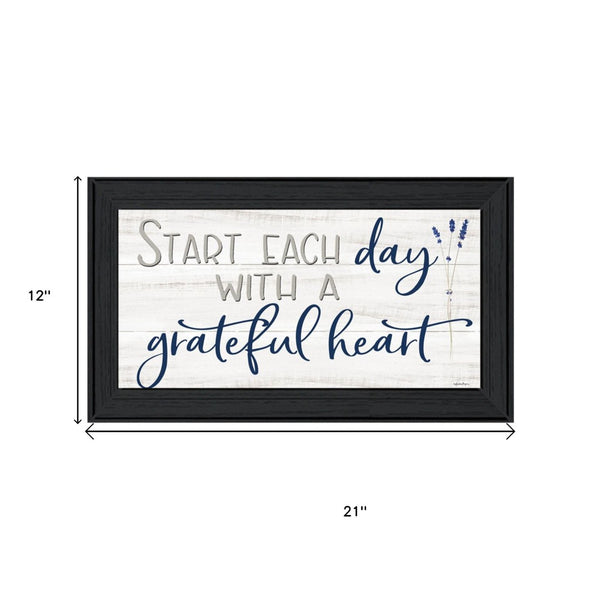 HomeRoots Set of Two "Grateful Heart" Framed Wall Art – Bold Contemporary Decor for Living Spaces & More 568456