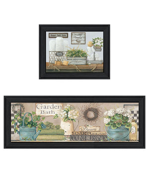 HomeRoots Set of Two Stylish Framed Bathroom Prints - "Dream" & "Soak and Relax" for Spa-Like Serenity 568459