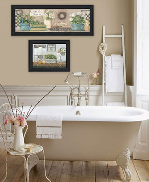 HomeRoots Set of Two Stylish Framed Bathroom Prints - "Dream" & "Soak and Relax" for Spa-Like Serenity 568459