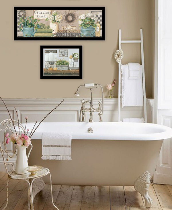 HomeRoots Set Of Two Framed Bathroom Wall Art Prints – "Dream" & "Soak and Relax" for a Spa-Like Feel 568460