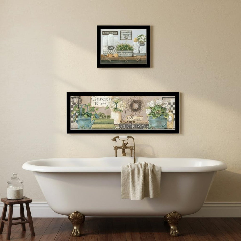 HomeRoots Set Of Two Framed Bathroom Wall Art Prints – "Dream" & "Soak and Relax" for a Spa-Like Feel 568460