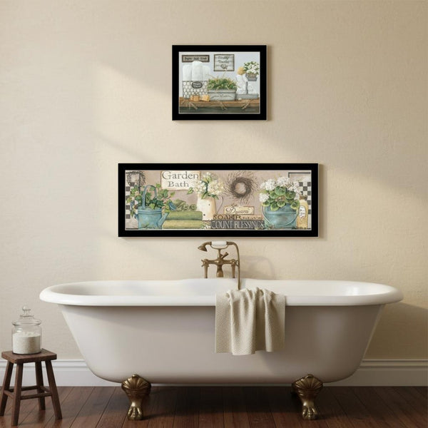 HomeRoots Set Of Two Framed Bathroom Wall Art Prints – "Dream" & "Soak and Relax" for a Spa-Like Feel 568460