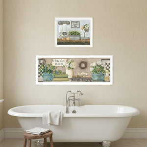HomeRoots Set of Two Contemporary Bathroom Wall Art – Dream & Soak Relax Framed Prints for Spa Vibe Decor 568462