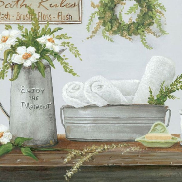 HomeRoots Set of Two "Fluffy Towels" - Chic Framed Bathroom Wall Art for a Spa-Like Ambiance & Decor 568465