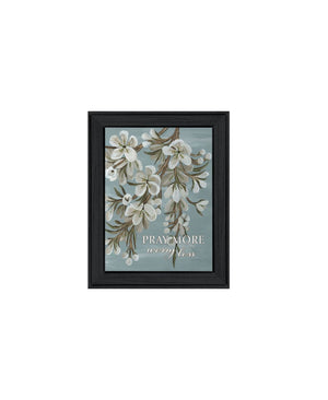 HomeRoots Set of Three Uplifting "Pray More and Worry Less" Black Framed Wall Art for Modern Home Decor 568466