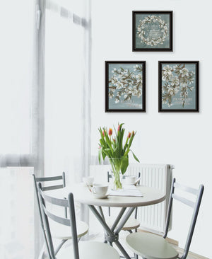HomeRoots Set of Three Inspirational "Pray More and Worry Less" Black Framed Wall Art for Modern Décor 568467