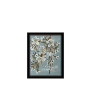 HomeRoots Set of Three Inspirational "Pray More and Worry Less" Black Framed Wall Art for Modern Décor 568467
