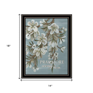 HomeRoots Set of Three Inspirational "Pray More and Worry Less" Black Framed Wall Art for Modern Décor 568467