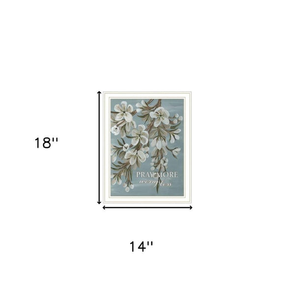 HomeRoots Set of Three Uplifting "Pray More and Worry Less" Framed Wall Art for a Serene Home Decor Touch 568468