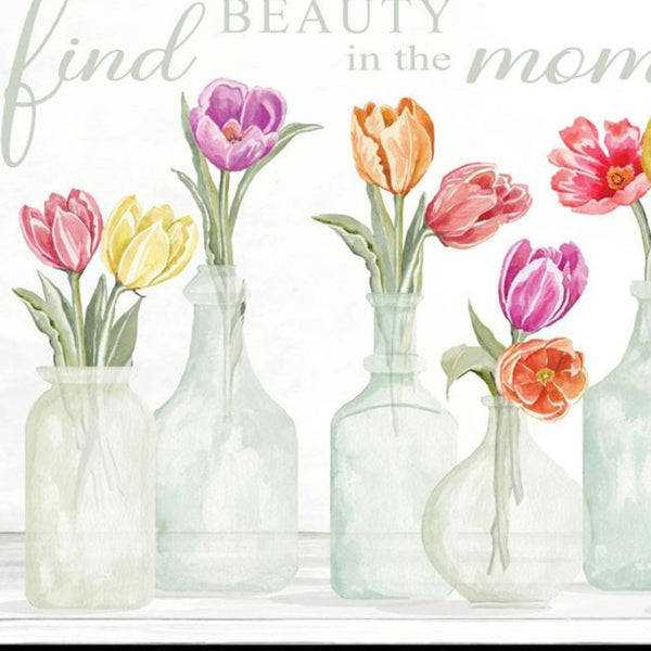 HomeRoots Set of Two Uplifting "Live in The Beauty of The Moment" Black Framed Wall Art for Home Decor 568469