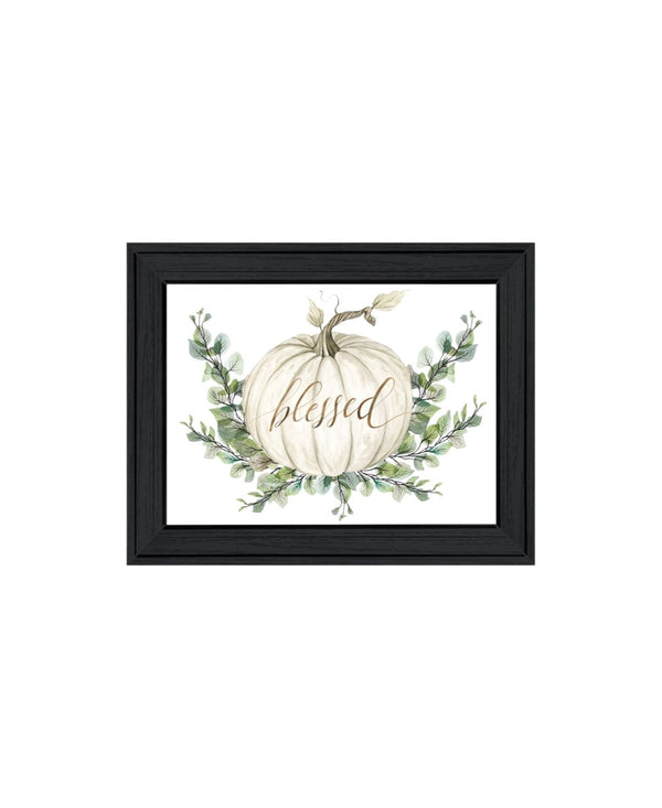 HomeRoots Set of Two "Gather and Give" Framed Autumn Wall Art Prints for Seasonal Home Décor Charm 568471