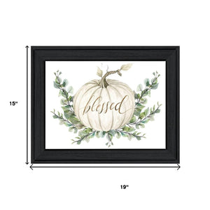 HomeRoots Set of Two "Gather and Give" Framed Autumn Wall Art Prints for Seasonal Home Décor Charm 568471